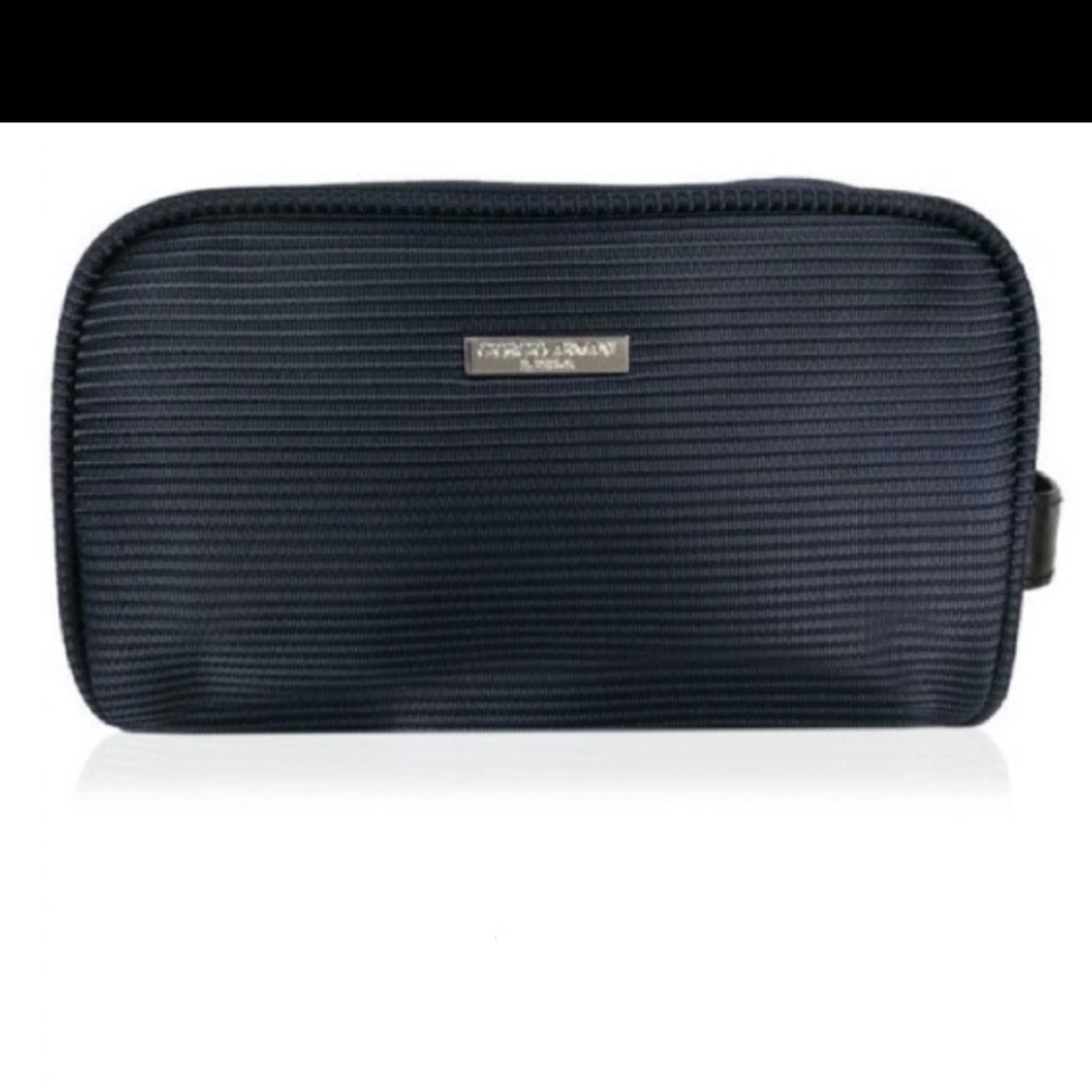 - Giorgio Armani travel toiletry bag black leather